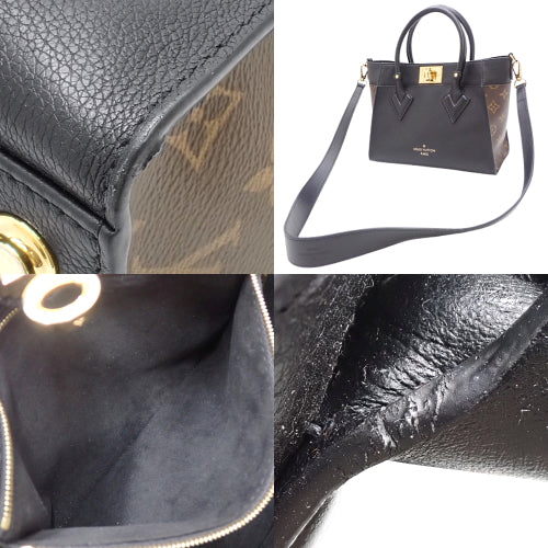 Monogram On My Side PM 2-Way Shoulder Tote Bag in Calfskin and Monogram Canvas, Noir, M57728 (current as of May 2024)