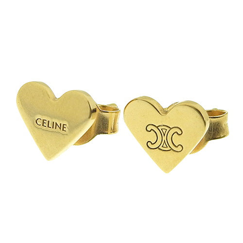 Triomphe Logo Mini Heart Earrings Metal (GP) Accessories Jewelry