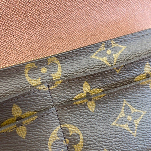 Monogram Portefeuille Sarah Bifold Long Wallet in Monogram Canvas, M60531 (current product as of April 2024)