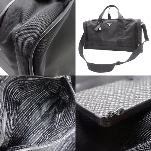 Triangle Logo Boston Bag, Nylon, Black, 2-Way Shoulder Bag, Travel Bag