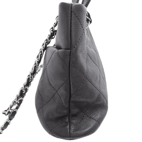 2-way tote bag, caviar skin, black, shoulder bag, handbag.