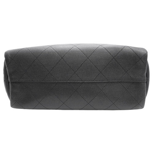 Matelasse Large Shopping Bag, Caviar Skin, Black, 2-Way Handbag/Shoulder Bag