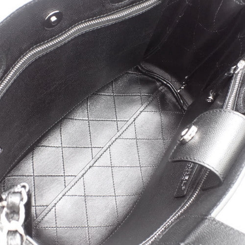 Matelasse Large Shopping Bag, Caviar Skin, Black, 2-Way Handbag/Shoulder Bag