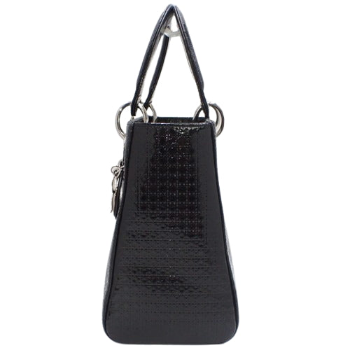 Lady Dior Micro Cannage Medium 2-Way Shoulder Bag in Patent Leather/Patent Leather