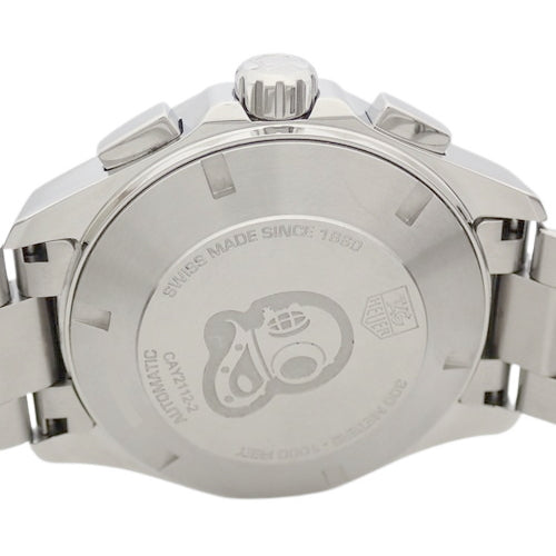 【保証書付】アクアレーサー CAY2112.BA0927 ステンレススチール SS 自動巻き 43mm クロノグラフ 2016年12月購入 ブルー シルバー