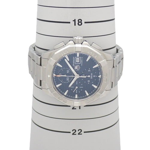 【保証書付】アクアレーサー CAY2112.BA0927 ステンレススチール SS 自動巻き 43mm クロノグラフ 2016年12月購入 ブルー シルバー