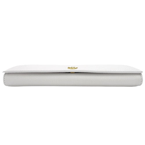 Flap Continental Wallet, Leather, White, Bifold, Two-Fold