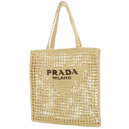 Crochet tote bag, raffia-like processed yarn, natural color, 1BG393_2C2T_F0018_V_OOO (currently available as of April 2024). Shoulder bag, handbag, raffia.