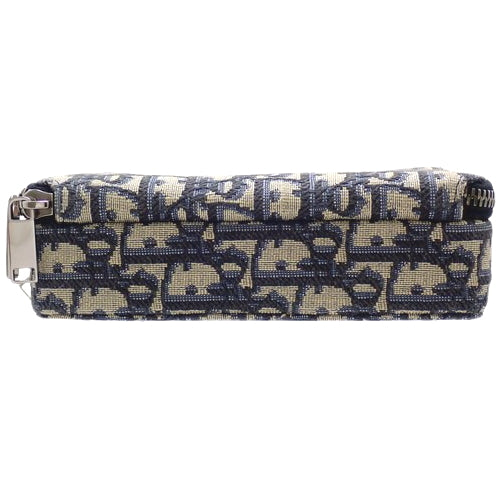 Dior Oblique Jacquard Leather Pouch, Beige, Blue, Black, 2OBBC119YSE_H05E (currently available as of April 2024), Shoulder Bag, Crossbody Bag