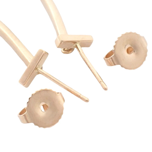バーピアス ピンクゴールド K18PG Tワイヤーバー アクセサリー ジュエリー