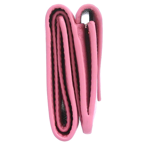 Paper Mini Wallet, Leather, Pink, 391446, Tri-fold, Three-fold