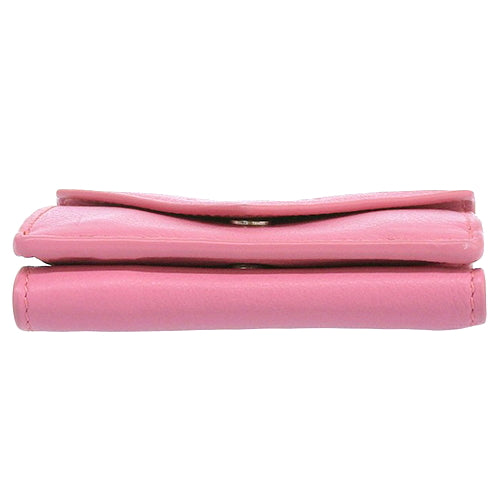 Paper Mini Wallet, Leather, Pink, 391446, Tri-fold, Three-fold