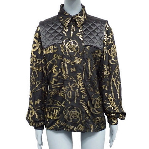 Matelasse Quilted Blouse P61 Apparel Fashion Camellia Size 36 Polyester Silk Polyurethane
