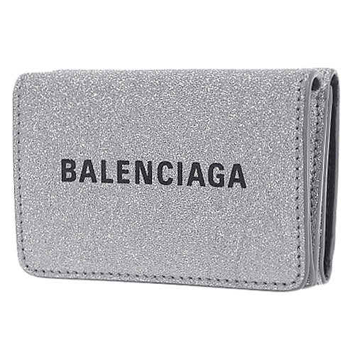 Cash Mini Wallet, Tri-fold, Lamé Nylon and Polyurethane, 593813