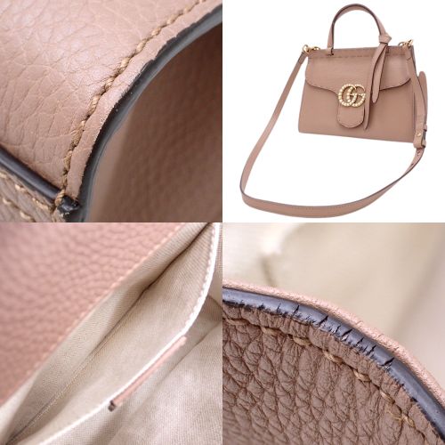 GG Marmont top handle bag, 2-way shoulder bag, crossbody bag, leather with faux pearl accents, 442622