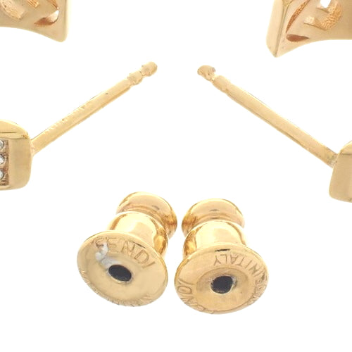 エフイズフェンディ フープ ピアス メタル(GP) ラインストーン アクセサリー ジュエリー