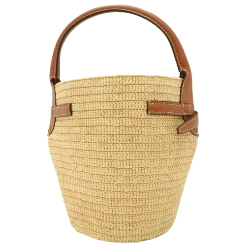 Big Bag Bucket Nano 2-Way Basket Bag Shoulder Bag Raffia Leather Natural/Tan