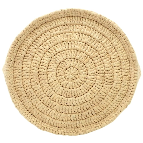 Big Bag Bucket Nano 2-Way Basket Bag Shoulder Bag Raffia Leather Natural/Tan