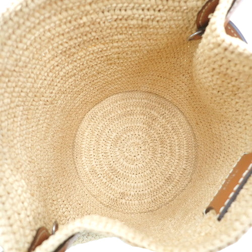 Big Bag Bucket Nano 2-Way Basket Bag Shoulder Bag Raffia Leather Natural/Tan
