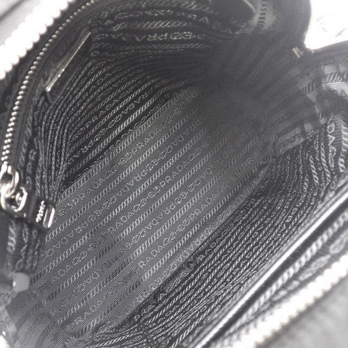 Quilted shoulder/mini backpack in nylon and Saffiano leather, TESSUTO IMPUNTU NERO (1BZ066)