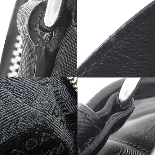 Quilted shoulder/mini backpack in nylon and Saffiano leather, TESSUTO IMPUNTU NERO (1BZ066)