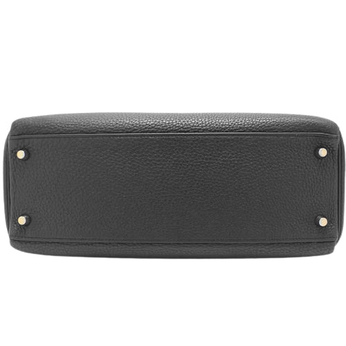 Kelly 32 (inner-stitched) Togo leather, black, gold hardware, □O stamp.