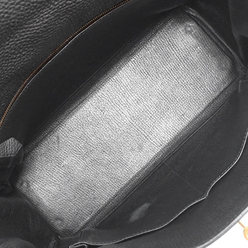 Kelly 32 (inner-stitched) Togo leather, black, gold hardware, □O stamp.