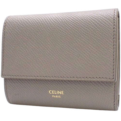 Small Trifold Wallet, Grained Calfskin, Pebble, 10B573BEL.10BL (Currently in production as of May 2024)  Trifold, 3-fold, Mini Wallet, Accessory
