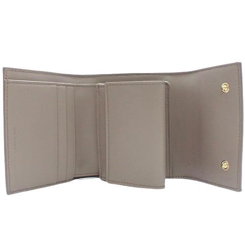 Small Trifold Wallet, Grained Calfskin, Pebble, 10B573BEL.10BL (Currently in production as of May 2024)  Trifold, 3-fold, Mini Wallet, Accessory