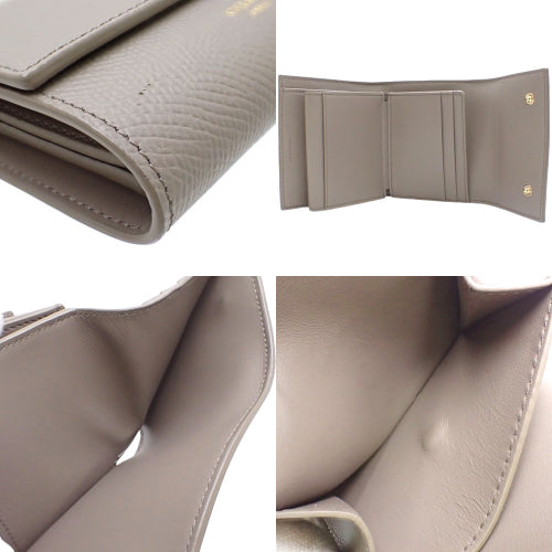 Small Trifold Wallet, Grained Calfskin, Pebble, 10B573BEL.10BL (Currently in production as of May 2024)  Trifold, 3-fold, Mini Wallet, Accessory