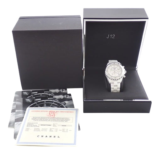 J12, Chronograph 41mm H2009 White Ceramic CE/SS Automatic 8PD White
