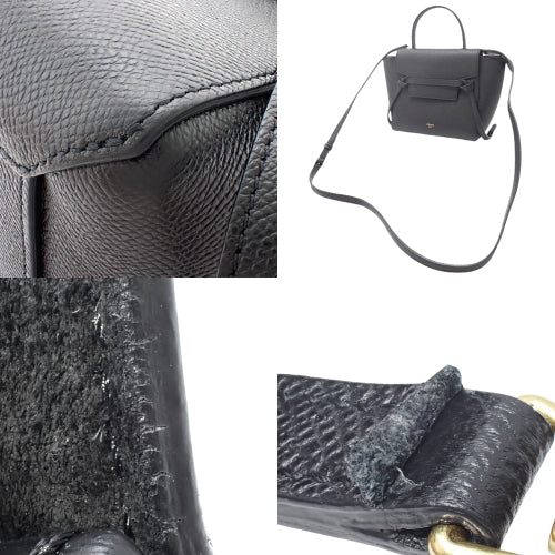 ナノ ベルトバッグ グレインドカーフスキン ブラック 189003ZVA.38NO(2024年5月現在現行品) 2WAY ショルダー 肩掛け 斜め掛け