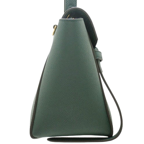 ナノ ベルトバッグ グレインドカーフスキン ダークグリーン 2WAY ショルダー 肩掛け 斜め掛け