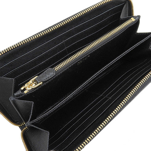 ラウンドファスナー 長財布 ロングウォレット ラウンドジップ サフィアーノレザー NERO ネロ 1ML506