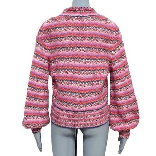 Striped V-neck knit sweater P72 Apparel Clothing Sweater Size 36 Silk Wool Alpaca
