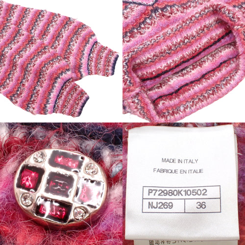 Striped V-neck knit sweater P72 Apparel Clothing Sweater Size 36 Silk Wool Alpaca