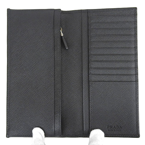 Document holder, saffiano leather, NERO (black), 2MV836, bi-fold, long wallet, accessories.