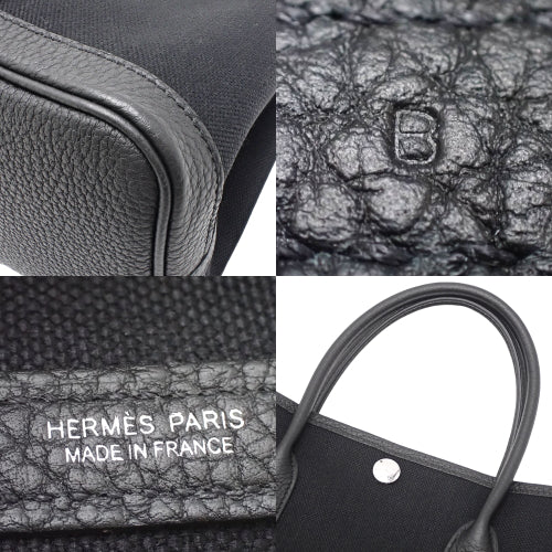 Garden Party TPM Toile Militaire Negonde, Palladium hardware, Black, Silver hardware, B stamp.