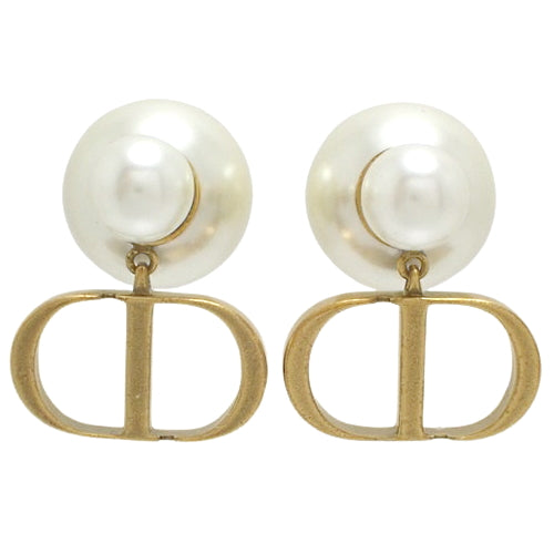 Tribales Tribal Earrings, Metal (GP), Fake Pearl, Accessory, Jewelry, Pearl, CD Logo