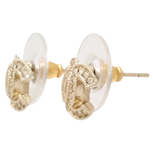 Coco Mark Rhinestone Earrings Metal (GP) Accessories Jewelry