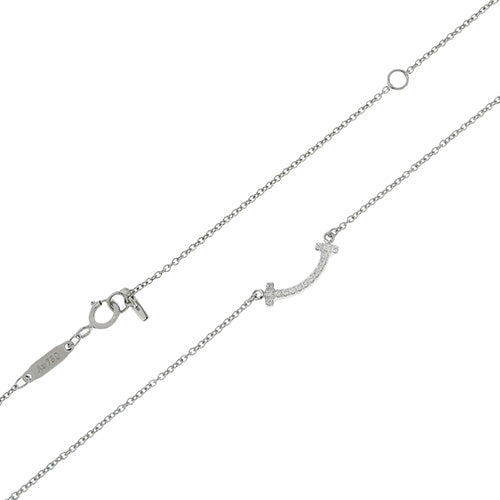 Smile Pendant, Diamond, White Gold (K18WG), Accessory, Jewelry, T Smile