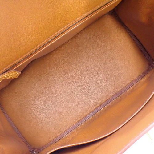 Autocloire 32, Ostrich Leather, Cognac Color, Gold Hardware, □A Stamp