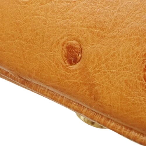 Autocloire 32, Ostrich Leather, Cognac Color, Gold Hardware, □A Stamp