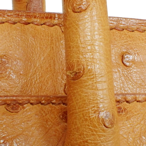 Autocloire 32, Ostrich Leather, Cognac Color, Gold Hardware, □A Stamp