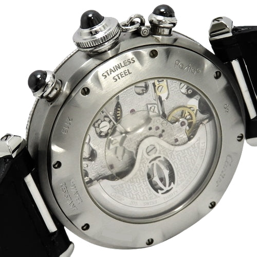 【保証書付】パシャ クロノグラフ 38mm W3107355 レザー 自動巻き 限定モデル グレー ブラック