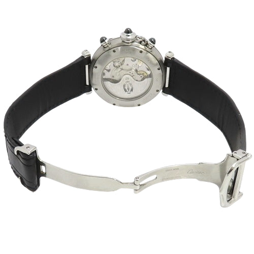 【保証書付】パシャ クロノグラフ 38mm W3107355 レザー 自動巻き 限定モデル グレー ブラック