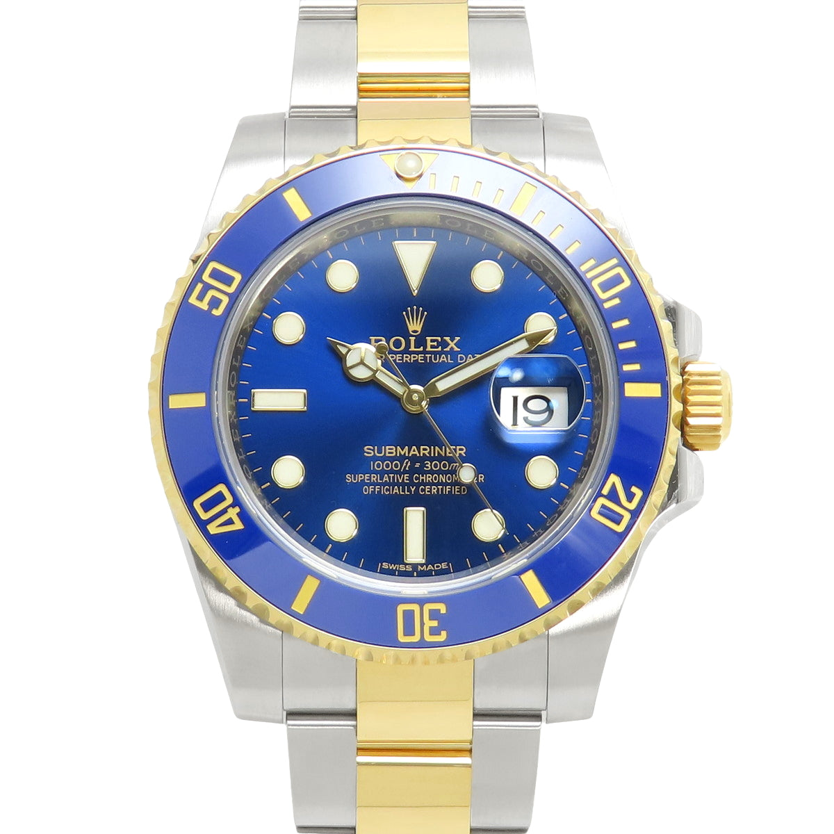 【保証書付】116613LB サブマリーナ デイト YG/SS ランダム番 自動巻き 2016年10月購入 ブルー ゴールド