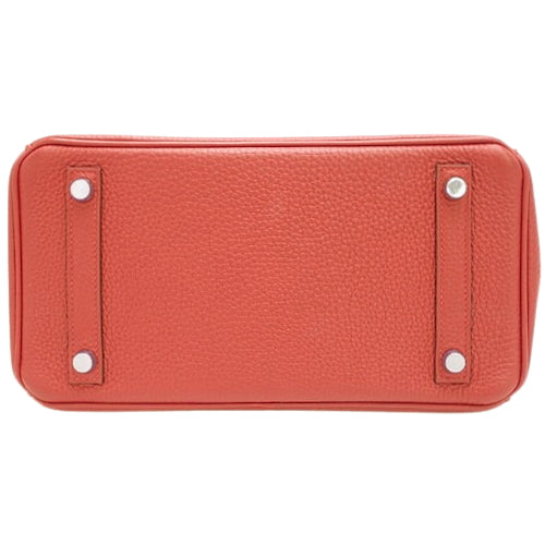 Birkin 25 Togo, Palladium hardware, Rouge vif (red), Silver hardware, A stamp.