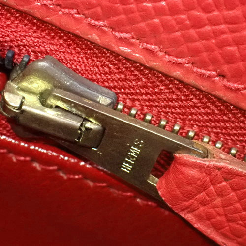 Kelly 32 (Exterior Stitched) Kuschel Rouge Vif Gold Hardware □D Stamp