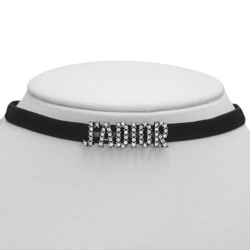 J'ADIOR Rhinestone Choker, Velvet, Rhinestones, Metal, Accessory, Jewelry